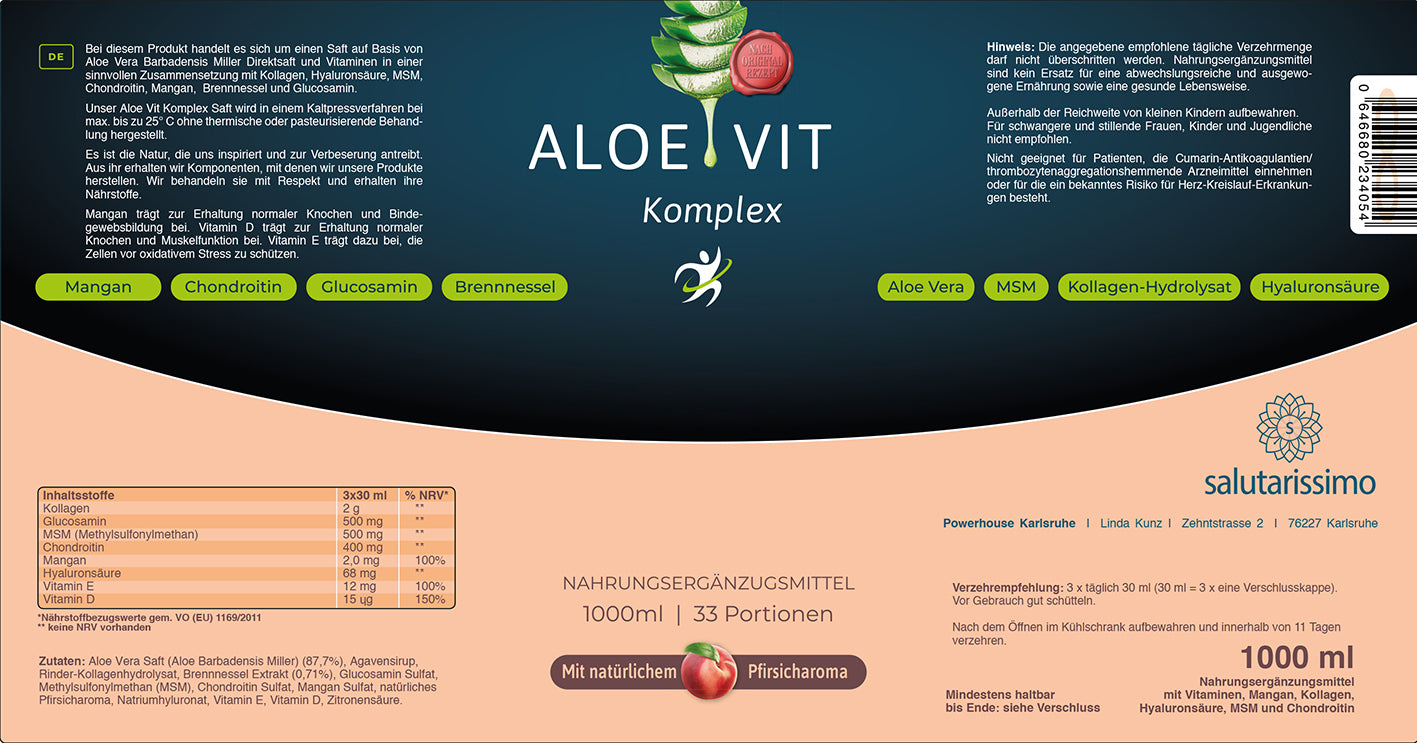 Aloe Vit Komplex Direktsaft, 8 x 1000ml